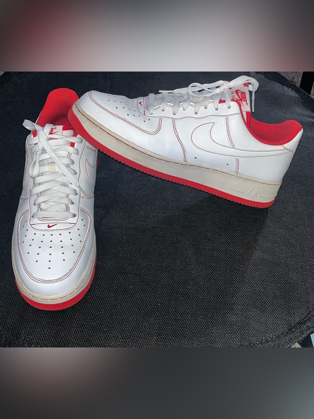 Nike Air Force 1 Low Contrast Stitch US 12M White University Red CV1724-100
